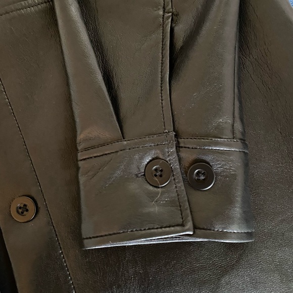 Faux Leather Overshirt - Picture 2 of 3